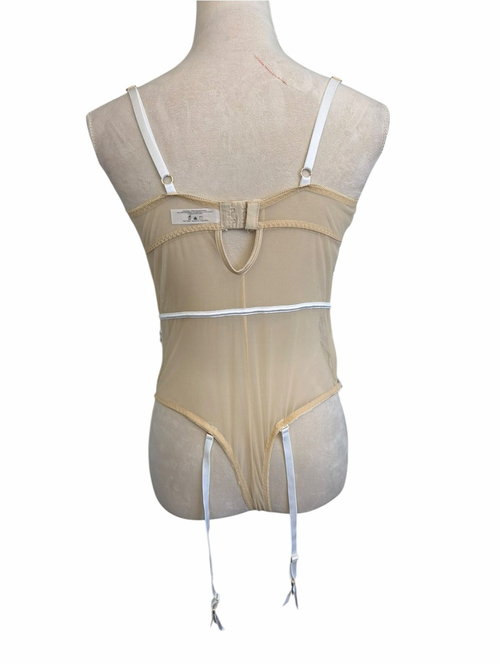 Dreamgirl White Sheer Floral Embroidered Bodysuit - Picture 5 of 9